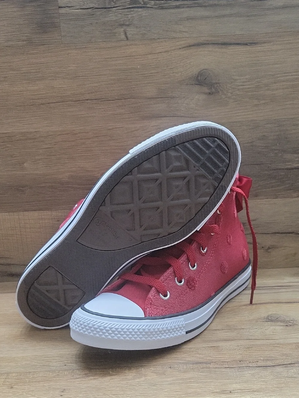 Converse Women's High Top Canvas Sneakers in Red